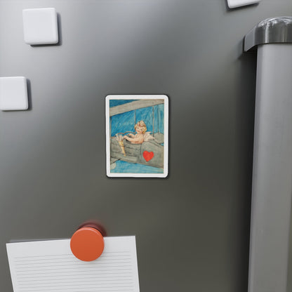 Cupid in Flight (Magazine Illustration) Refrigerator Magnet-The Sticker Space