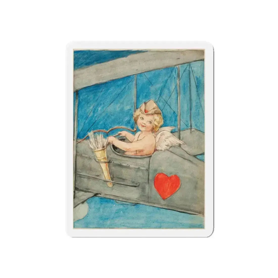 Cupid in Flight (Magazine Illustration) Refrigerator Magnet 5 Inch - The Sticker Space