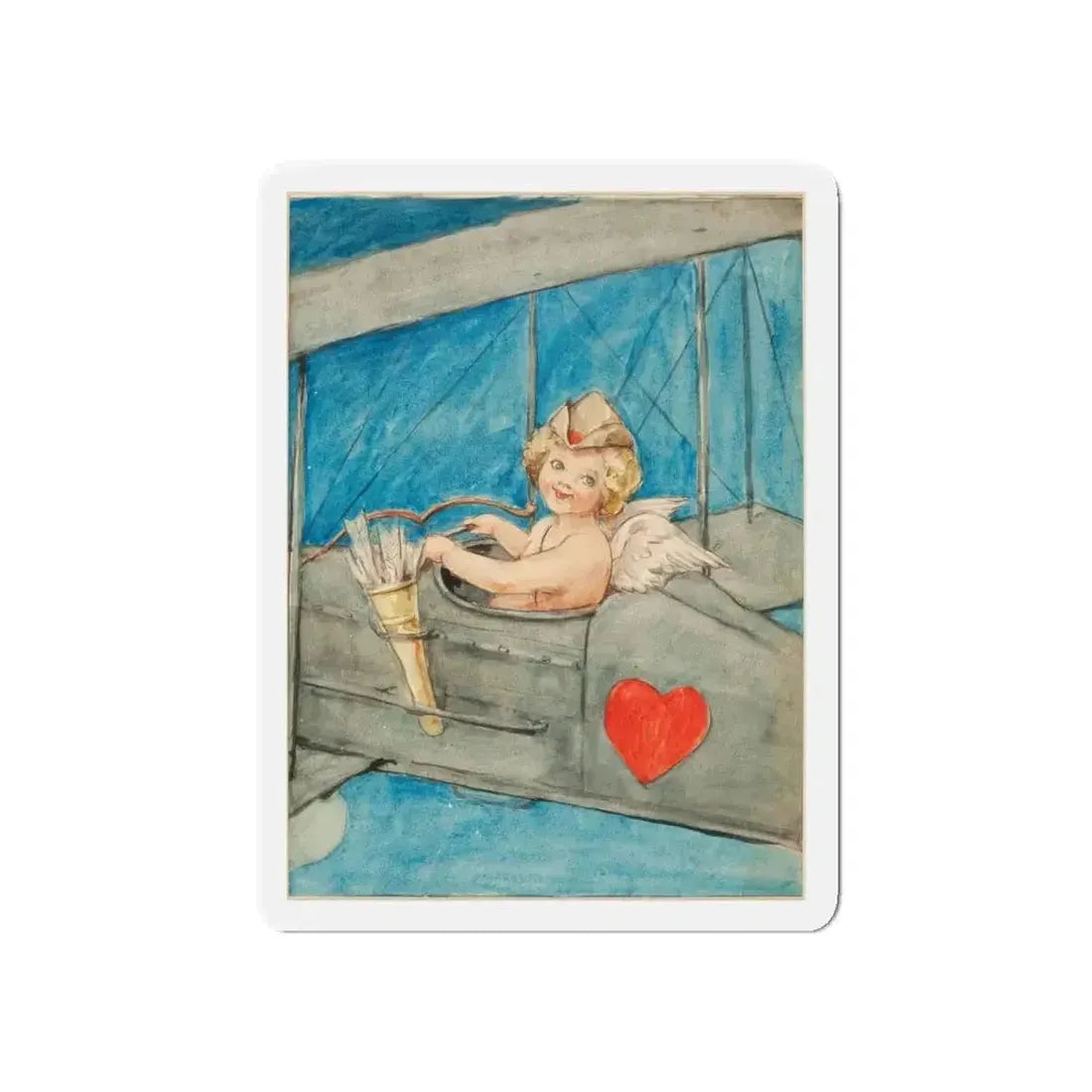 Cupid in Flight (Magazine Illustration) Refrigerator Magnet - The Sticker Space