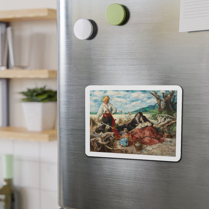 Cupid is a Fat Duenna, The Saturday Evening Post story illustration (Magazine Illustration) Refrigerator Magnet-The Sticker Space