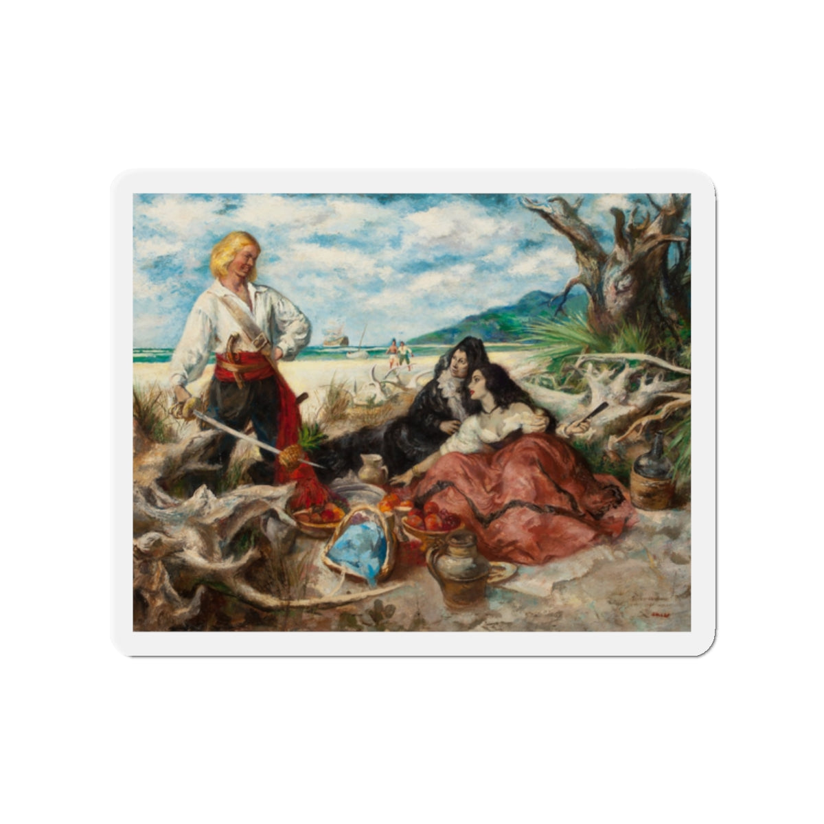 Cupid is a Fat Duenna, The Saturday Evening Post story illustration (Magazine Illustration) Refrigerator Magnet-2" x 2"-The Sticker Space