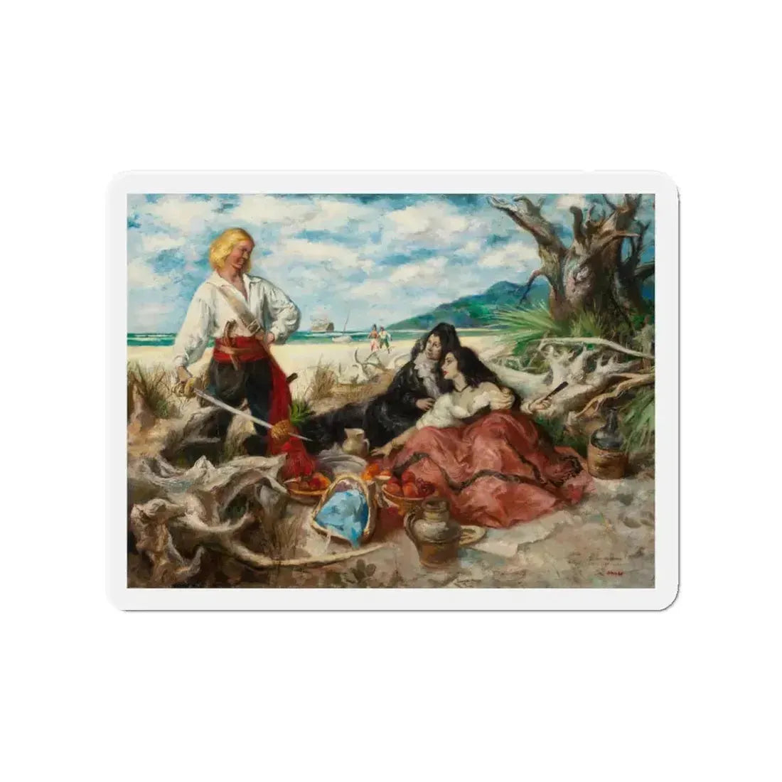 Cupid is a Fat Duenna, The Saturday Evening Post story illustration (Magazine Illustration) Refrigerator Magnet 3 Inch - The Sticker Space