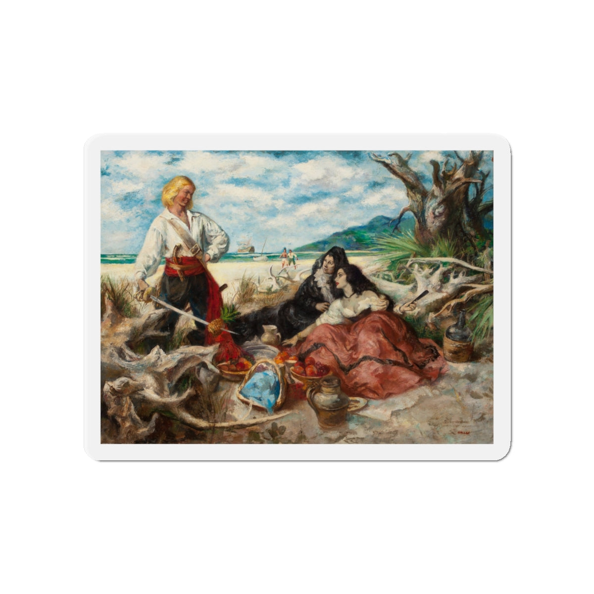 Cupid is a Fat Duenna, The Saturday Evening Post story illustration (Magazine Illustration) Refrigerator Magnet-4" x 4"-The Sticker Space