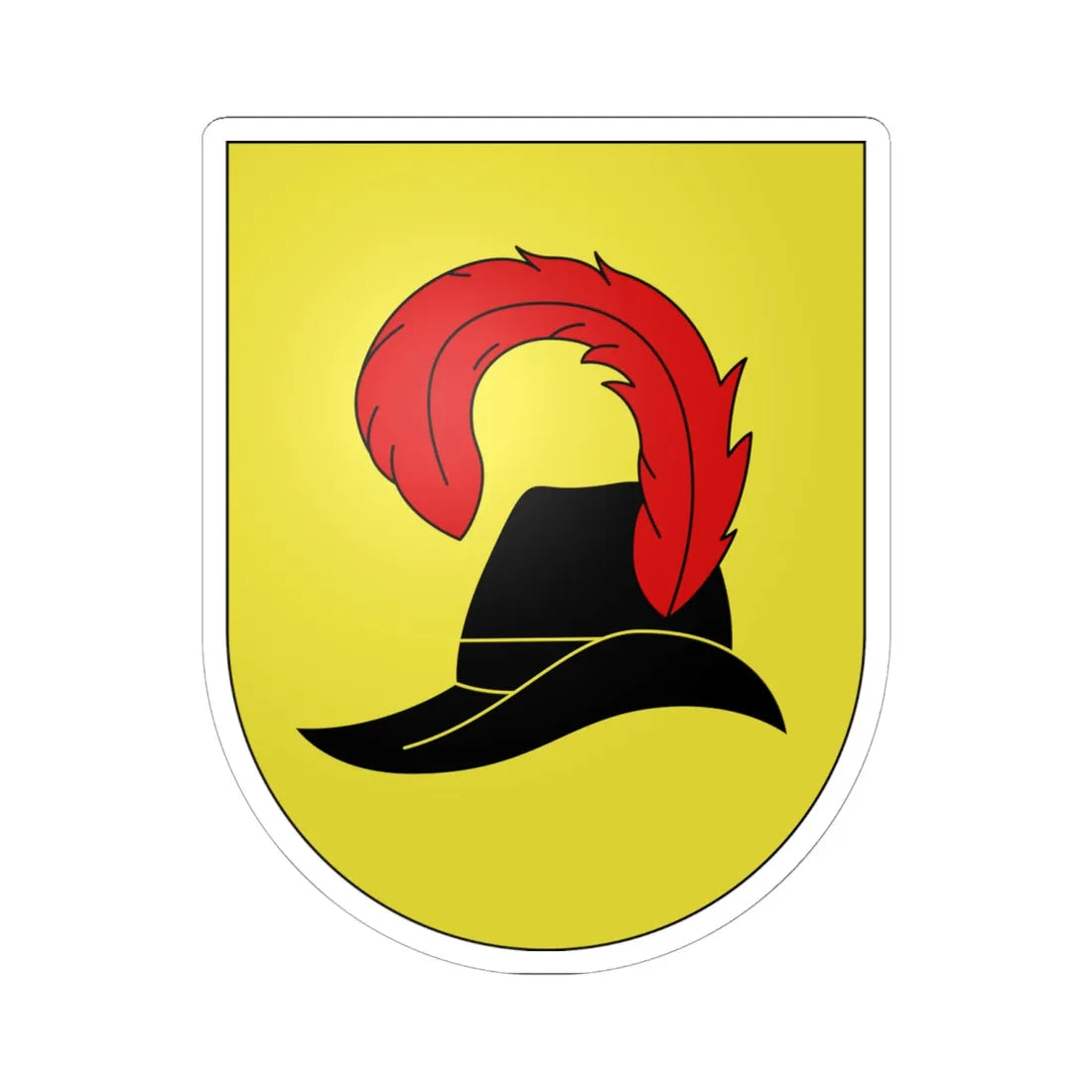 Cureglia-coat of arms (Switzerland) (Coat of Arms) STICKER Vinyl Kiss-Cut Decal 6 Inch White - The Sticker Space