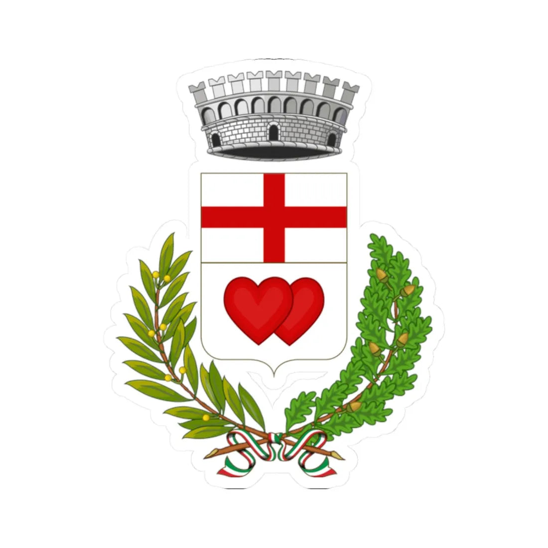 Curino-Stemma (Italy) (Coat of Arms) STICKER Vinyl Kiss-Cut Decal 2 Inch White - The Sticker Space