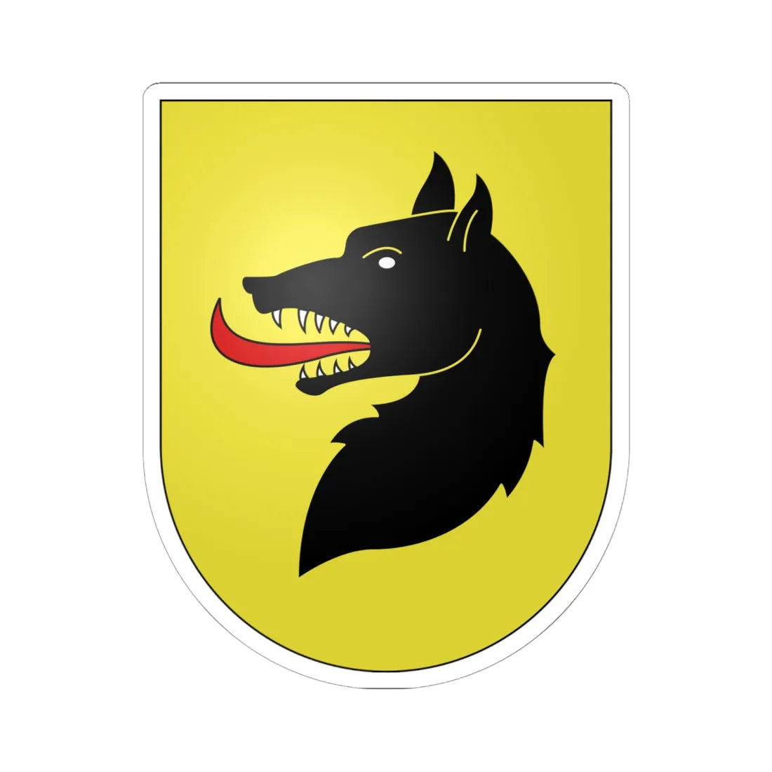 Curio-coat of arms (Switzerland) (Coat of Arms) STICKER Vinyl Kiss-Cut Decal 6 Inch White - The Sticker Space