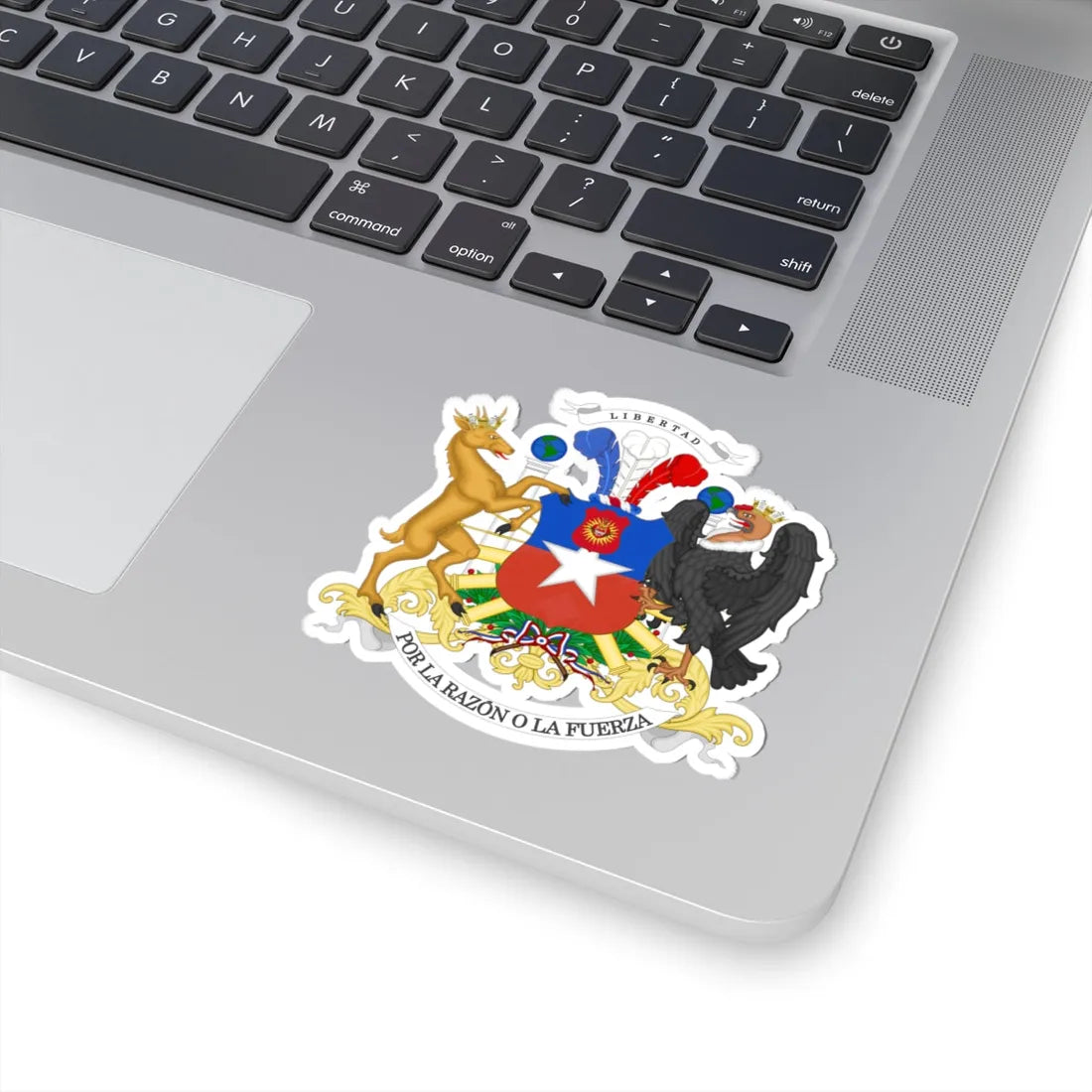 Current Coat of Arms of Chile Full Ornamented Proposal (Chile) (Coat of Arms) STICKER Vinyl Kiss-Cut Decal - The Sticker Space