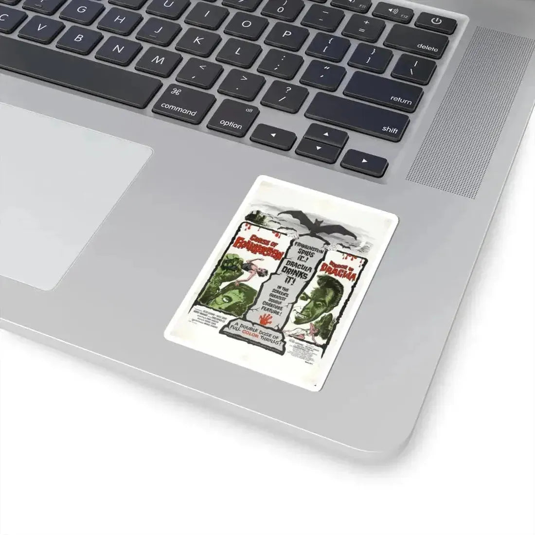 CURSE OF FRANKENSTEIN + HORROR OF DRACULA 1957 Movie Poster - STICKER Vinyl Kiss-Cut Decal - The Sticker Space