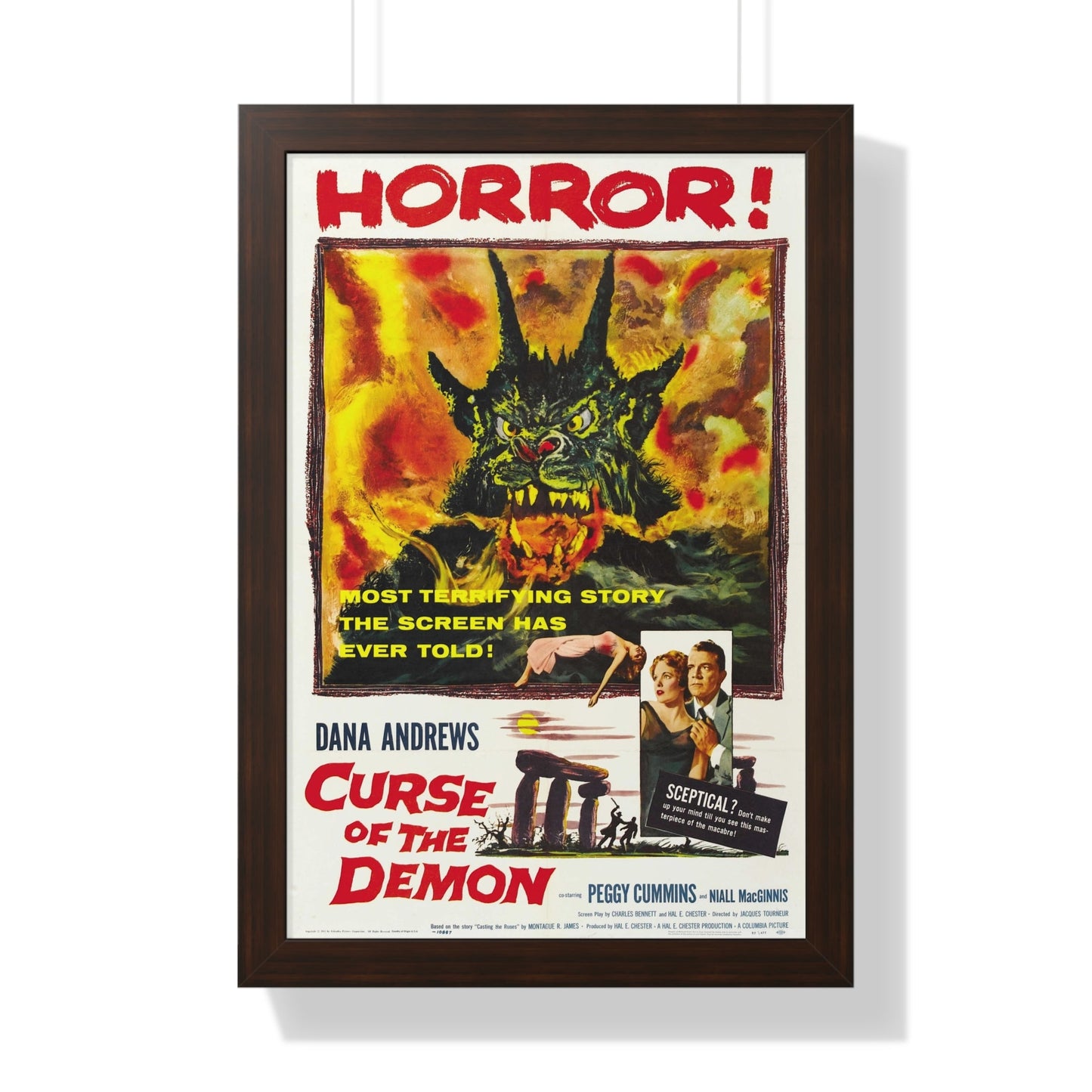 CURSE OF THE DEMON 1957 - Framed Movie Poster-16″ x 24″-The Sticker Space