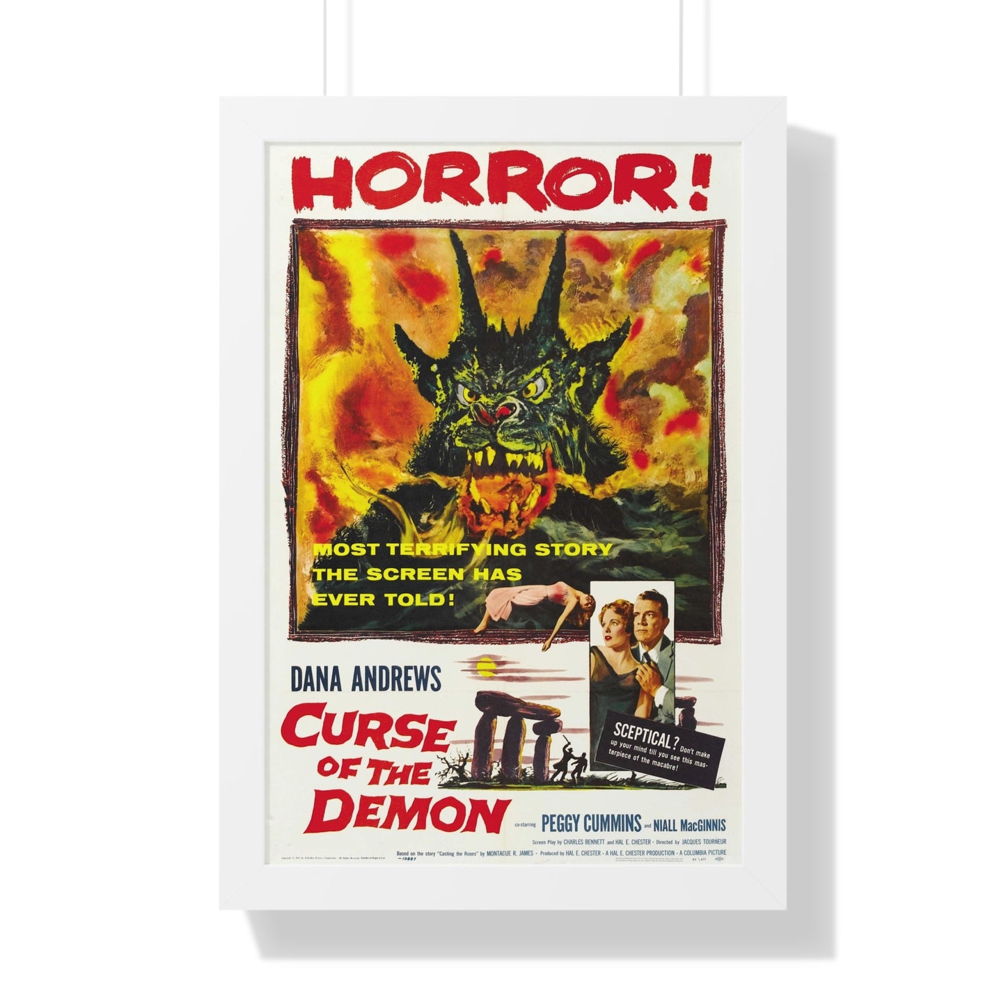 CURSE OF THE DEMON 1957 - Framed Movie Poster-16″ x 24″-The Sticker Space