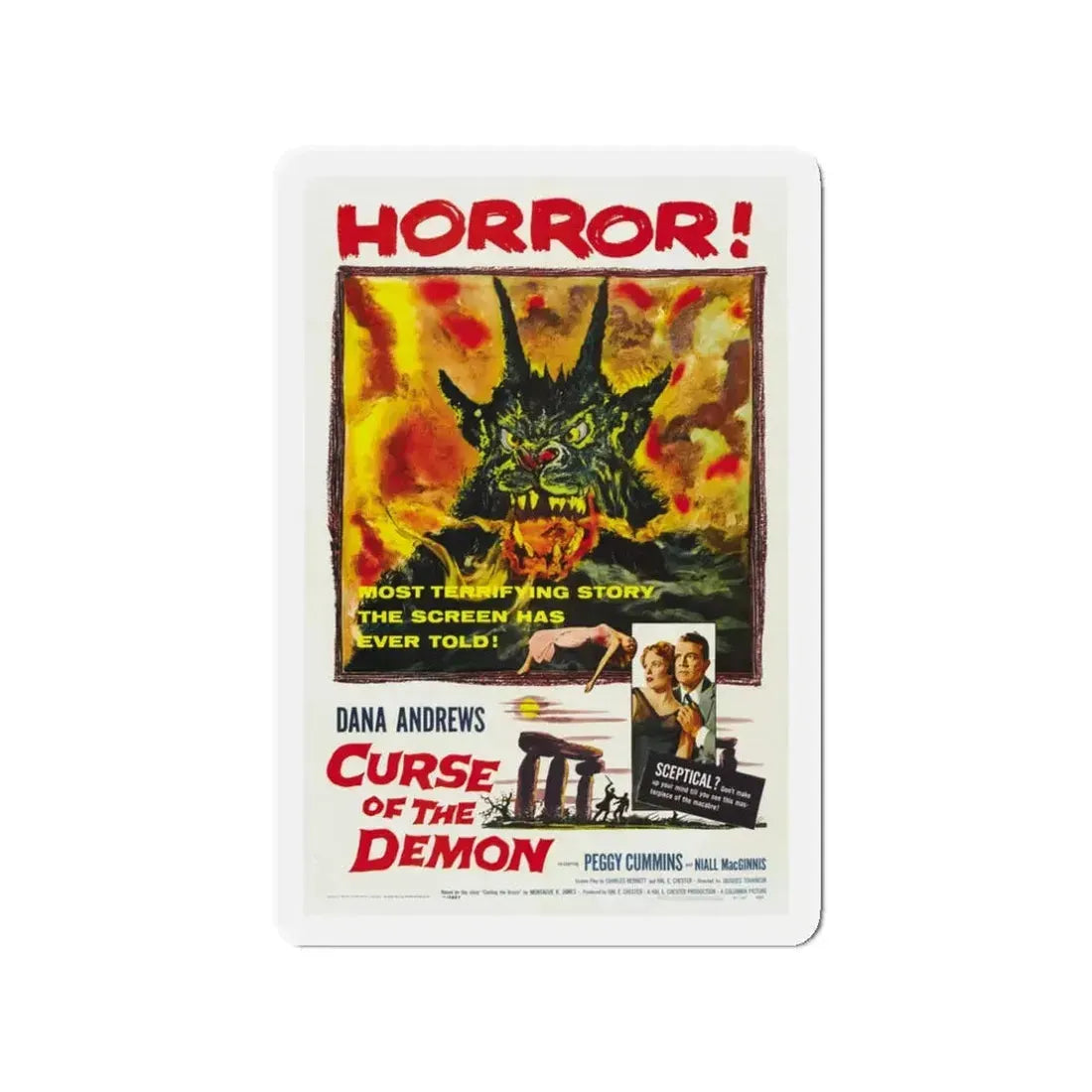 CURSE OF THE DEMON 1957 Movie Poster - Refrigerator Magnet 3 Inch - The Sticker Space