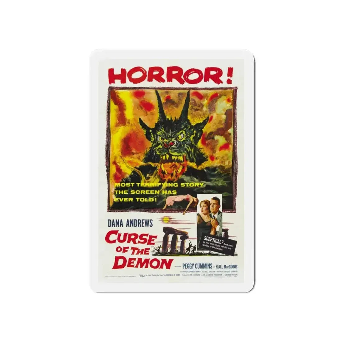CURSE OF THE DEMON 1957 Movie Poster - Refrigerator Magnet 5 Inch - The Sticker Space