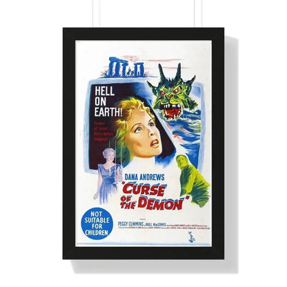 CURSE OF THE DEMON (NIGHT OF THE DEMON) 1957 - Framed Movie Poster 16″ x 24″ Black - The Sticker Space