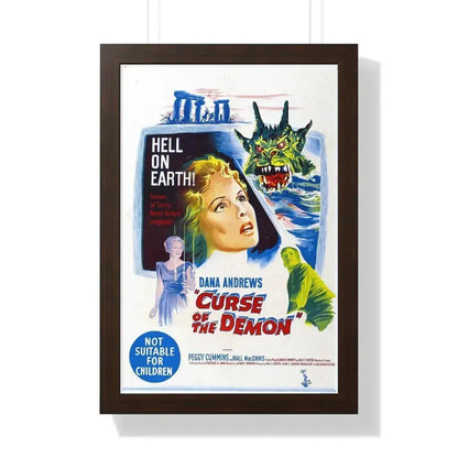 CURSE OF THE DEMON (NIGHT OF THE DEMON) 1957 - Framed Movie Poster 16″ x 24″ Walnut - The Sticker Space