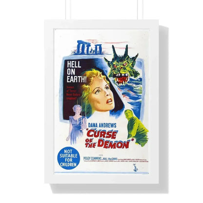CURSE OF THE DEMON (NIGHT OF THE DEMON) 1957 - Framed Movie Poster 16″ x 24″ White - The Sticker Space