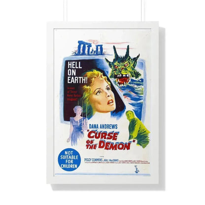 CURSE OF THE DEMON (NIGHT OF THE DEMON) 1957 - Framed Movie Poster 20" x 30" White - The Sticker Space
