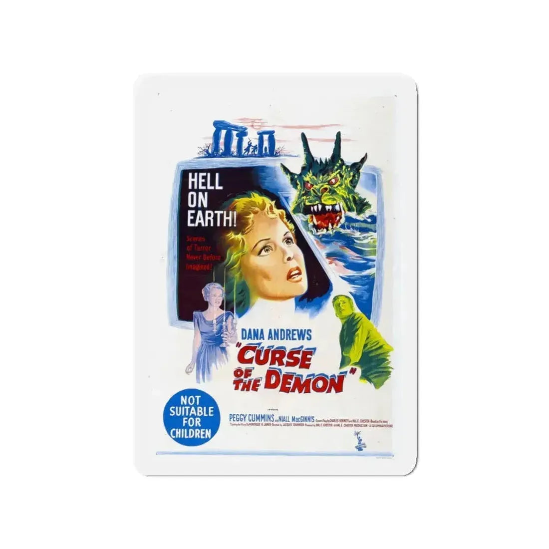CURSE OF THE DEMON (NIGHT OF THE DEMON) 1957 Movie Poster - Refrigerator Magnet - The Sticker Space