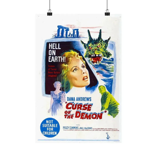 CURSE OF THE DEMON (NIGHT OF THE DEMON) 1957 - Paper Movie Poster 12″ x 18″ Matte - The Sticker Space