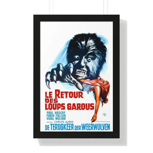 CURSE OF THE DEVIL (Belgian) 1973 - Framed Movie Poster 16″ x 24″ Black - The Sticker Space