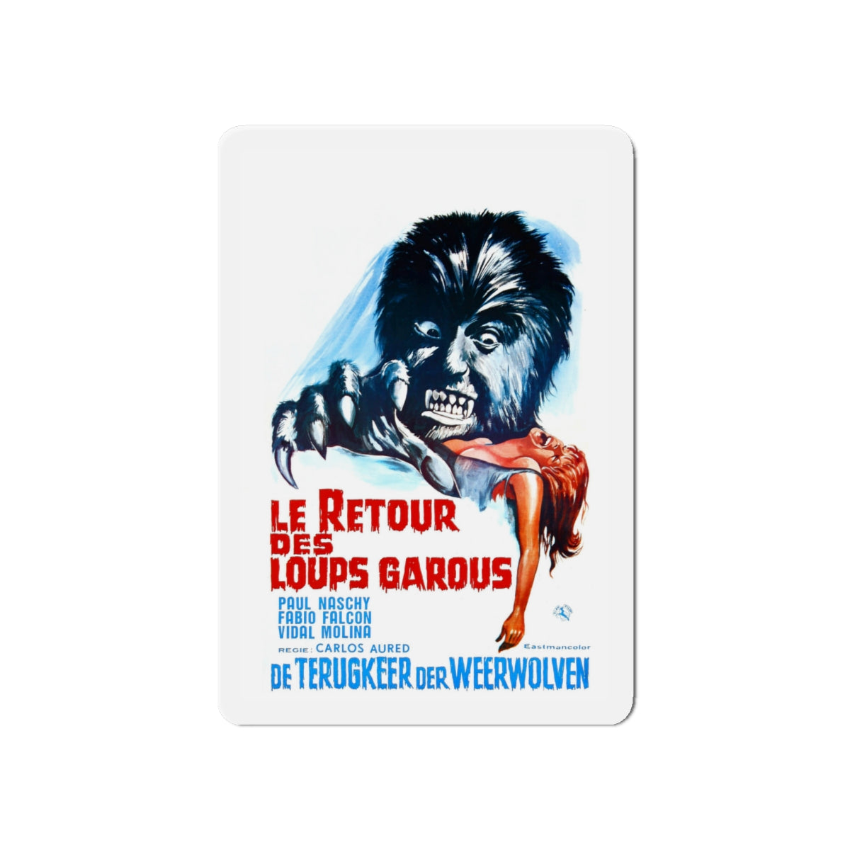 CURSE OF THE DEVIL (Belgian) 1973 Movie Poster - Die-Cut Magnet-6 × 6"-The Sticker Space