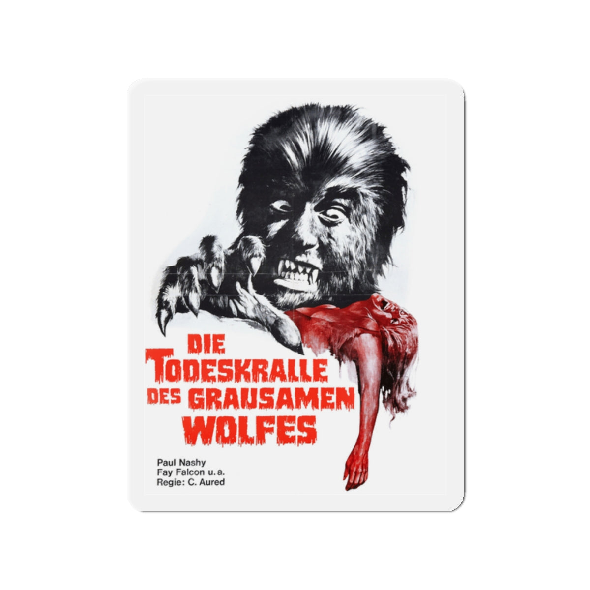 CURSE OF THE DEVIL (GERMAN) 1973 Movie Poster - Die-Cut Magnet-2" x 2"-The Sticker Space