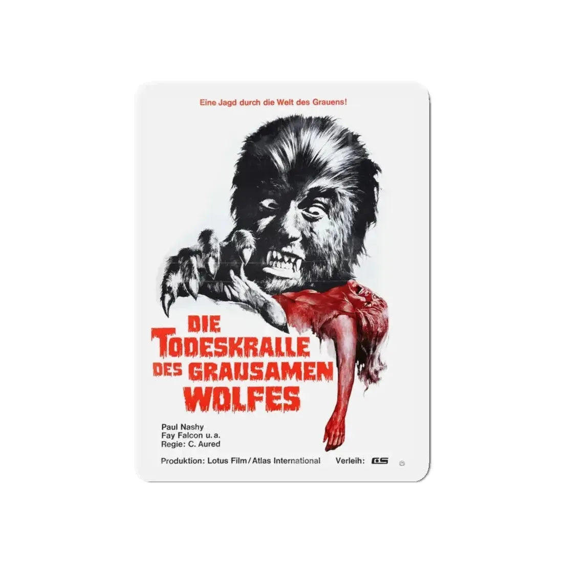 CURSE OF THE DEVIL (GERMAN) 1973 Movie Poster - Refrigerator Magnet 5 Inch - The Sticker Space