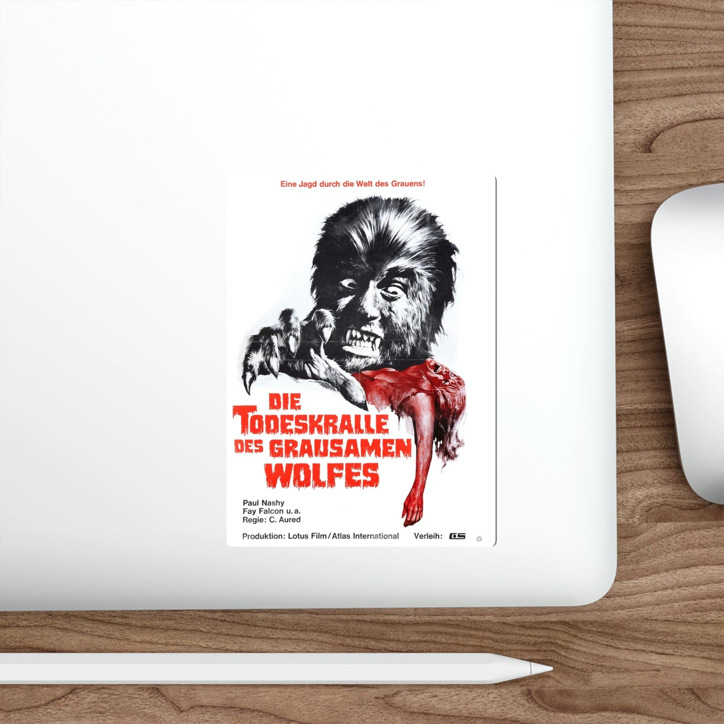 CURSE OF THE DEVIL (GERMAN) 1973 Movie Poster STICKER Vinyl Die-Cut Decal-The Sticker Space