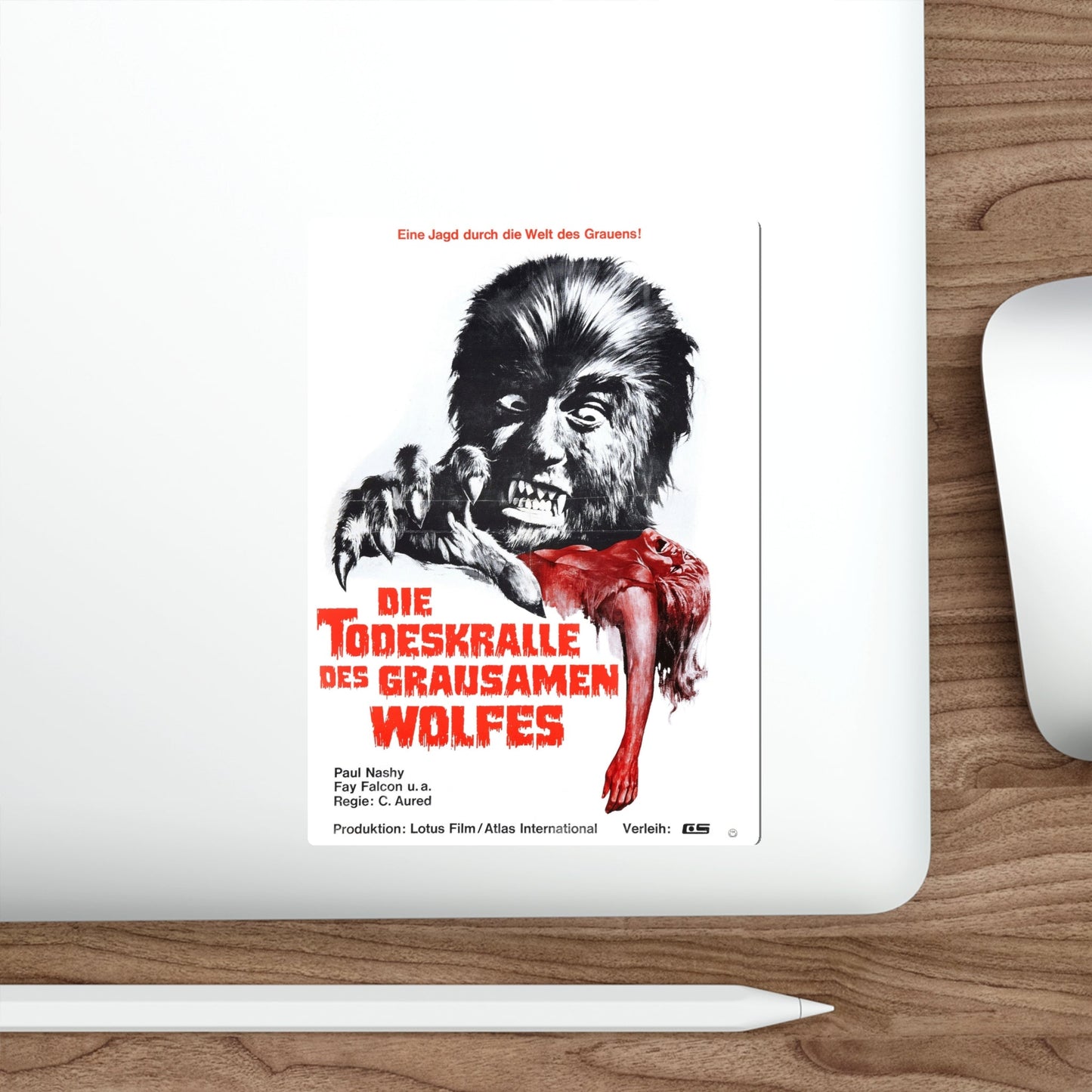 CURSE OF THE DEVIL (GERMAN) 1973 Movie Poster STICKER Vinyl Die-Cut Decal-The Sticker Space