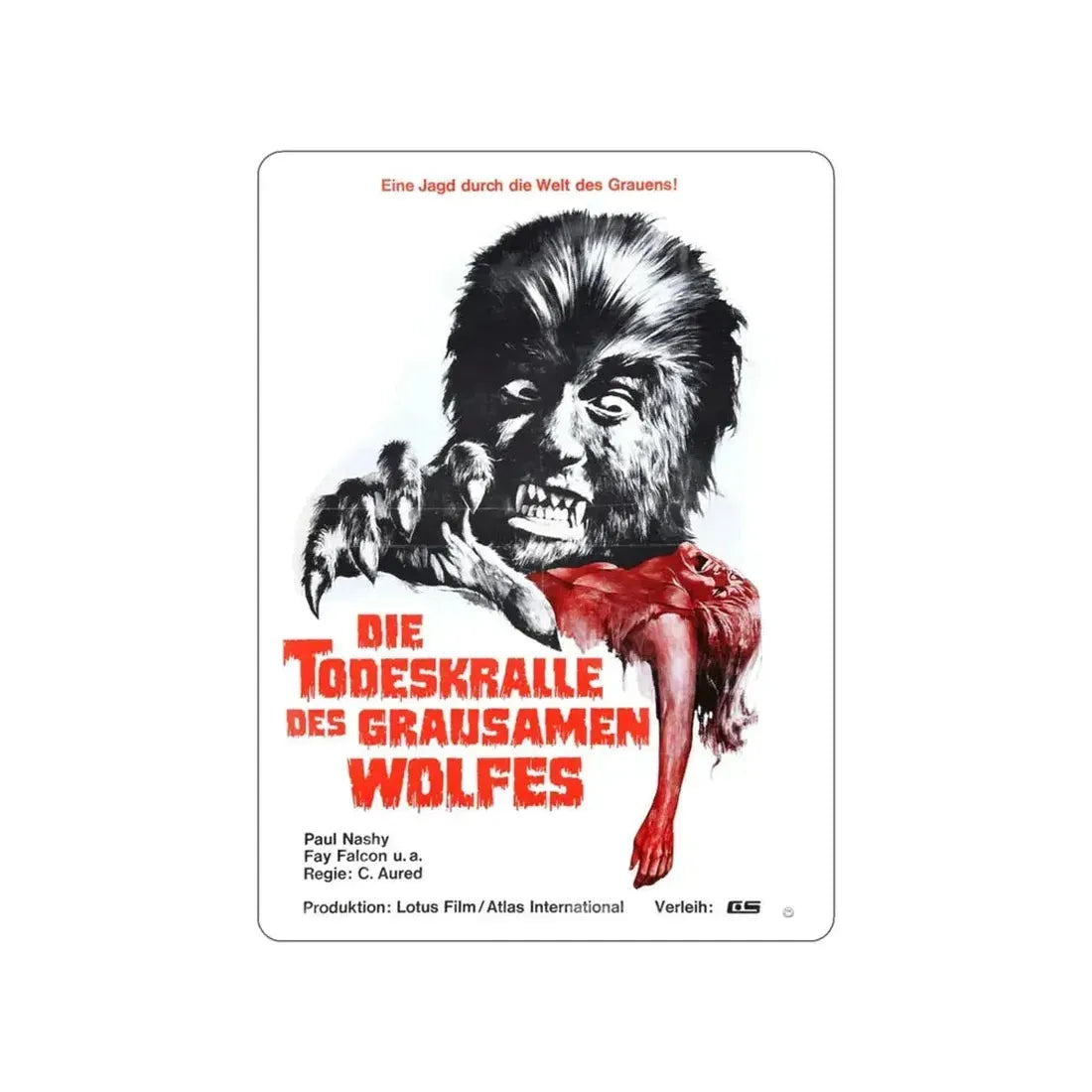 CURSE OF THE DEVIL (GERMAN) 1973 Movie Poster STICKER Vinyl Die-Cut Decal - The Sticker Space