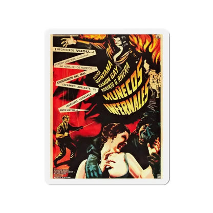 CURSE OF THE DOLL PEOPLE 1961 Movie Poster - Refrigerator Magnet 2 Inch - The Sticker Space