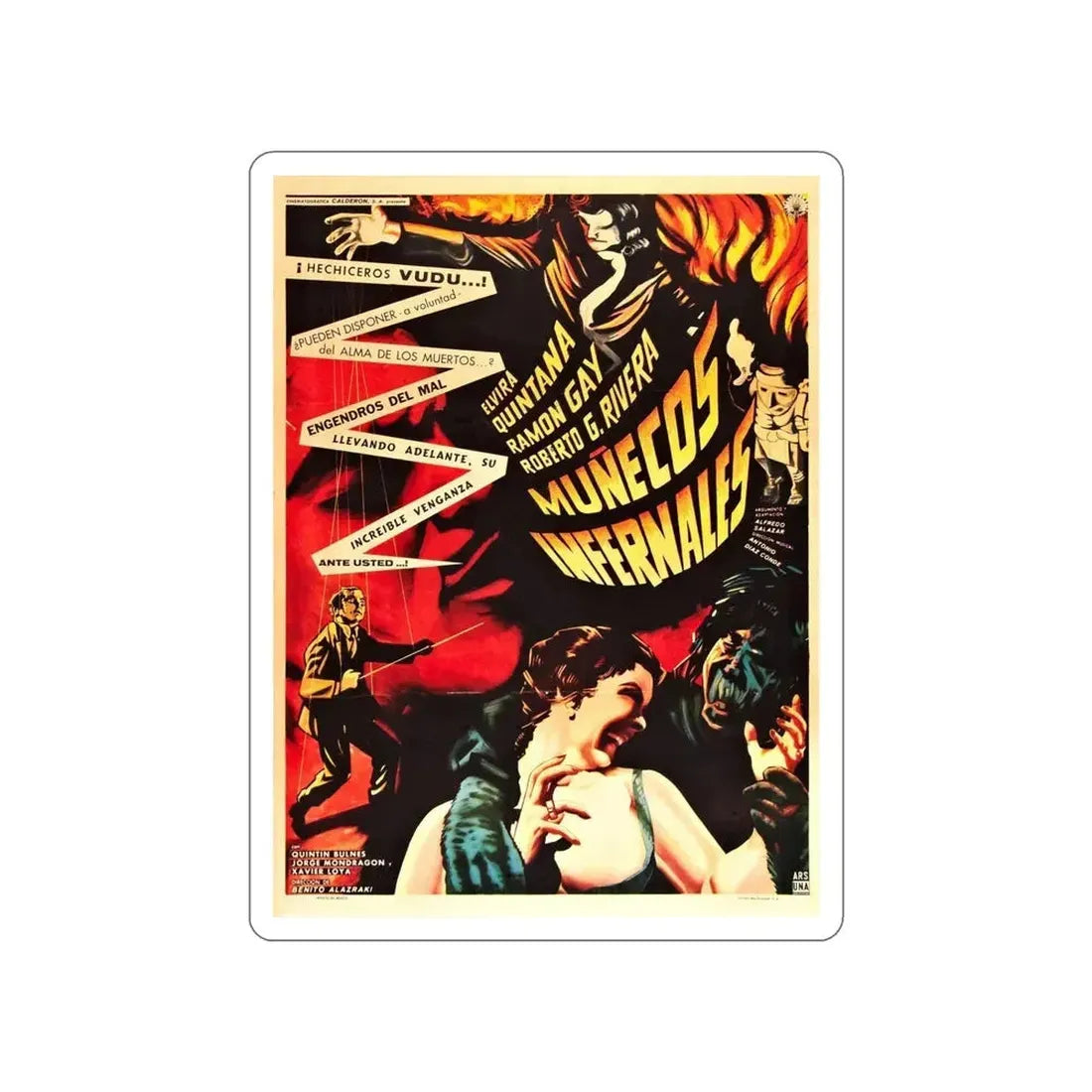 CURSE OF THE DOLL PEOPLE 1961 Movie Poster STICKER Vinyl Die-Cut Decal - The Sticker Space