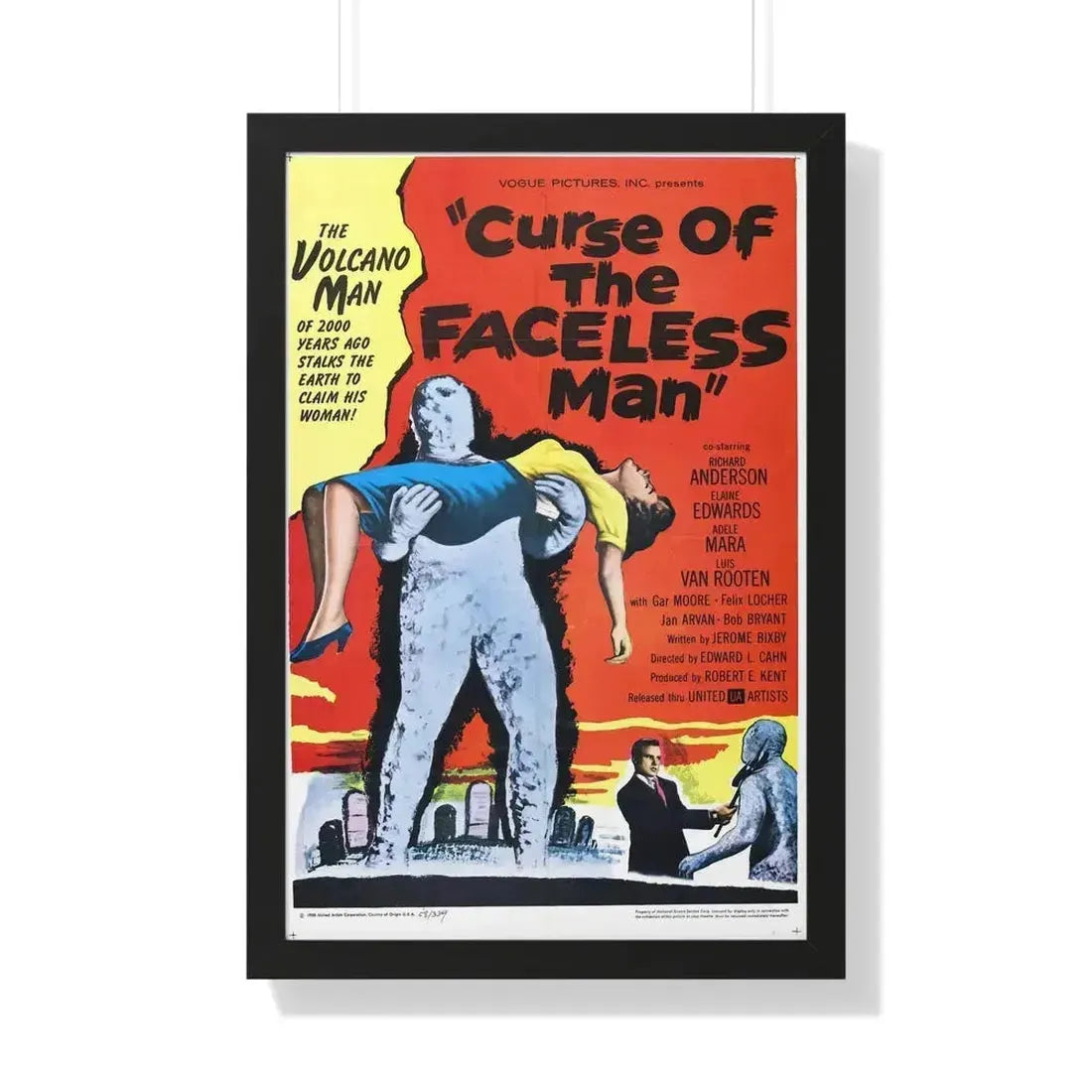 CURSE OF THE FACELESS MAN 1958 - Framed Movie Poster 20" x 30" Black - The Sticker Space