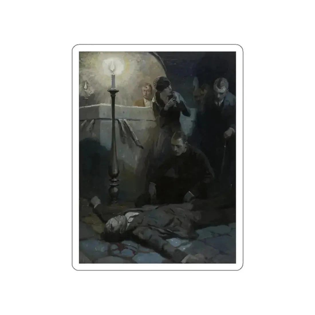 Curse of the Golden Cross, magazine illustration, 1925 (Magazine Illustration) STICKER Vinyl Die-Cut Decal White Die-Cut 5 Inch - The Sticker Space