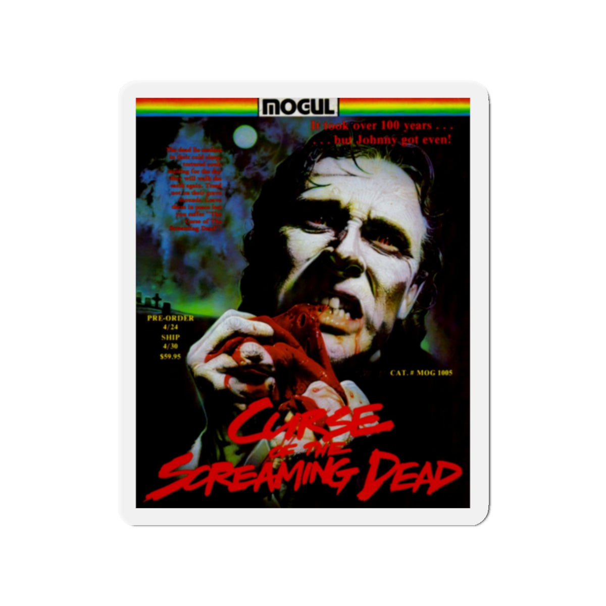 CURSE OF THE SCREAMING DEAD 1982 Movie Poster - Die-Cut Magnet-2" x 2"-The Sticker Space