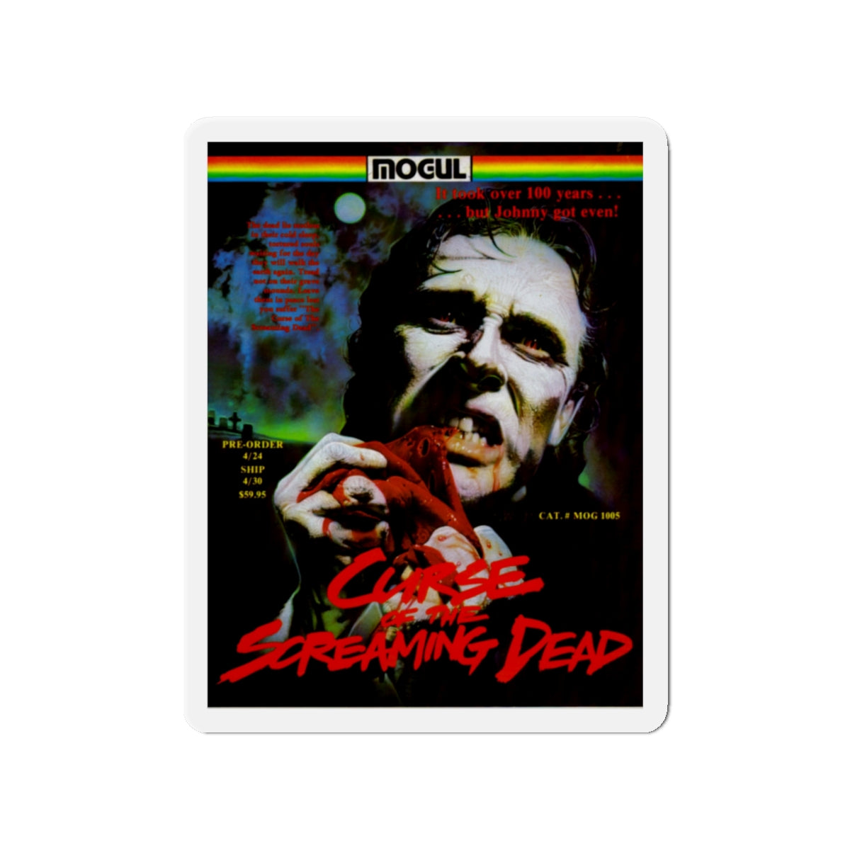 CURSE OF THE SCREAMING DEAD 1982 Movie Poster - Die-Cut Magnet-4" x 4"-The Sticker Space