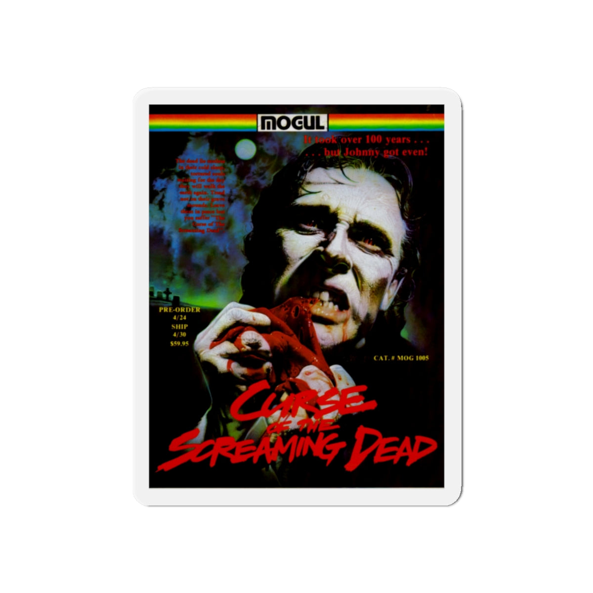 CURSE OF THE SCREAMING DEAD 1982 Movie Poster - Die-Cut Magnet-6 × 6"-The Sticker Space