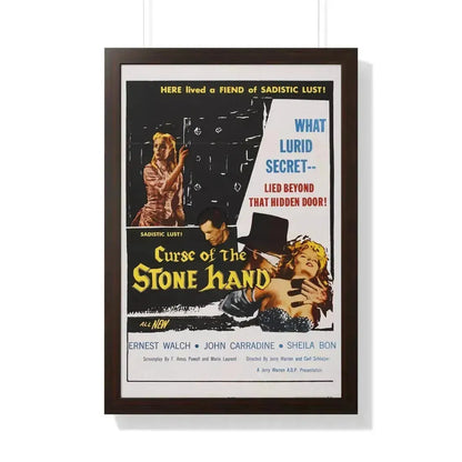 CURSE OF THE STONE HAND 1965 - Framed Movie Poster 20" x 30" Walnut - The Sticker Space