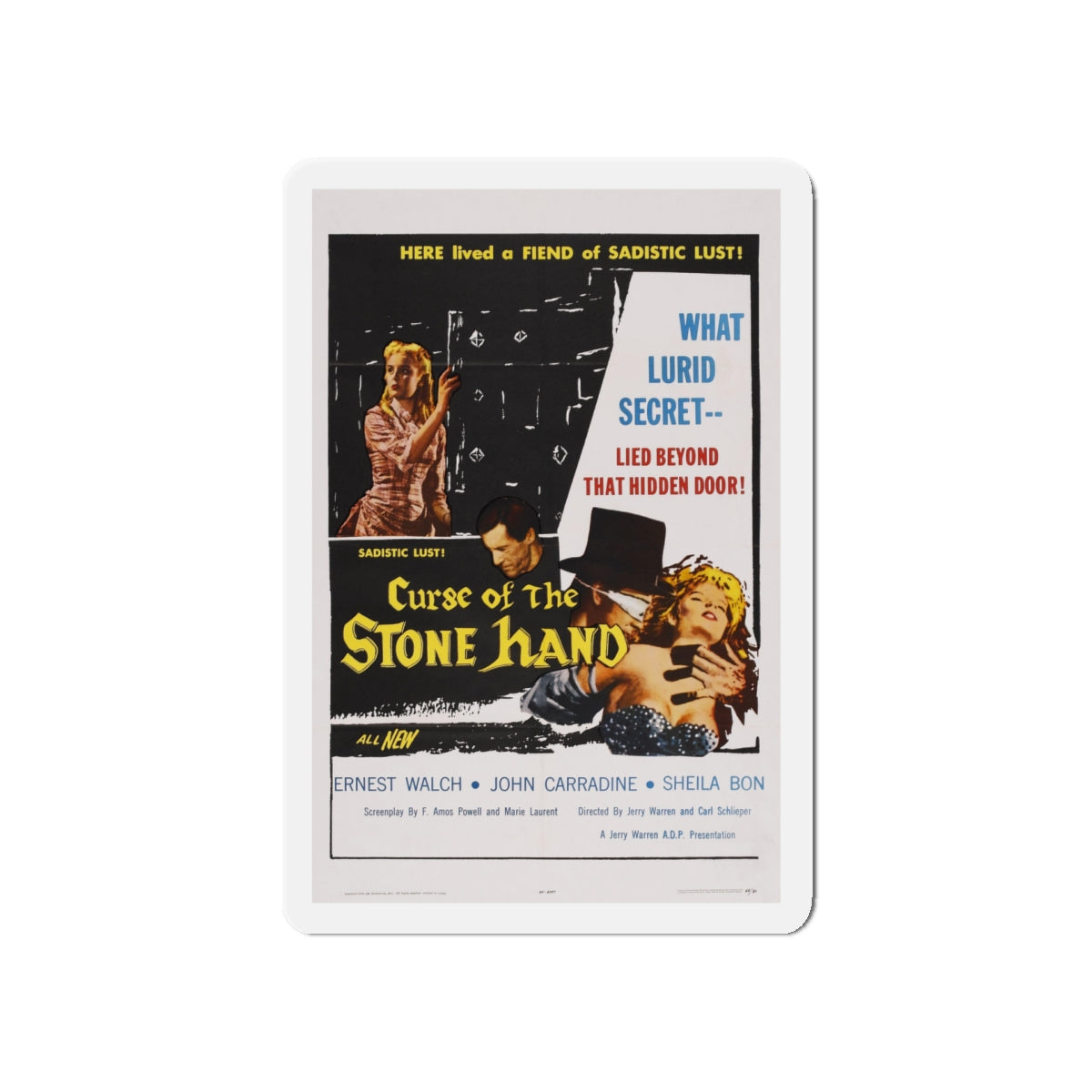 CURSE OF THE STONE HAND 1965 Movie Poster - Die-Cut Magnet-5" x 5"-The Sticker Space