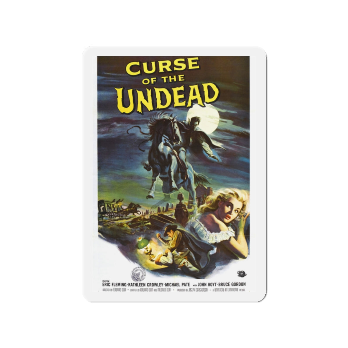 CURSE OF THE UNDEAD 1959 Movie Poster - Die-Cut Magnet-2" x 2"-The Sticker Space