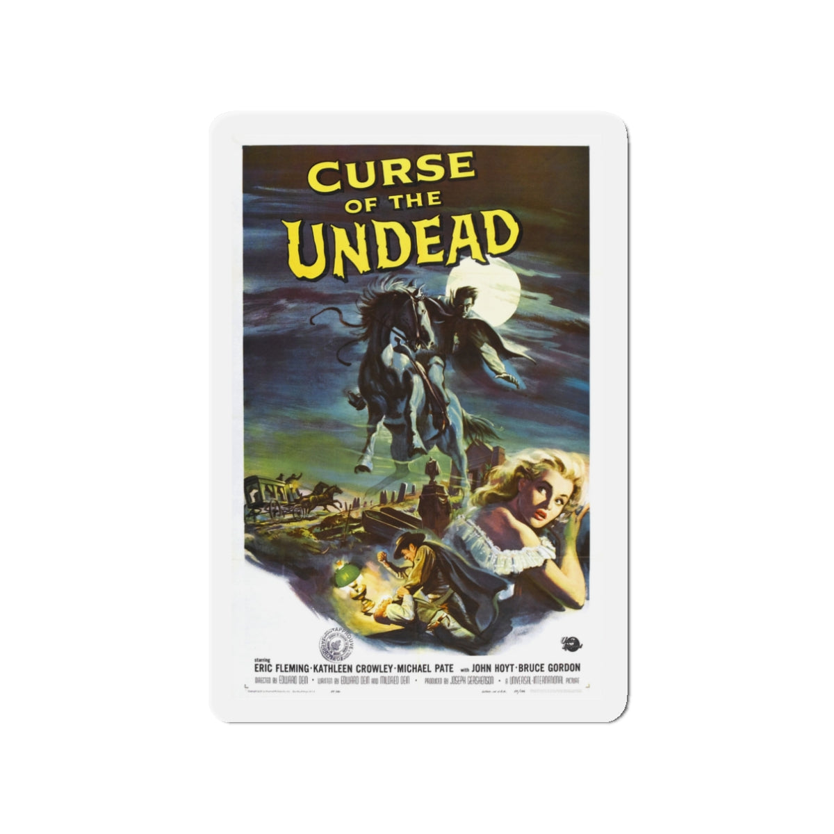 CURSE OF THE UNDEAD 1959 Movie Poster - Die-Cut Magnet-3" x 3"-The Sticker Space