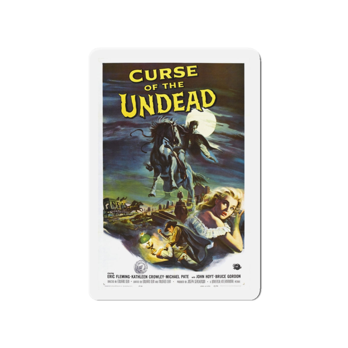 CURSE OF THE UNDEAD 1959 Movie Poster - Die-Cut Magnet-4" x 4"-The Sticker Space