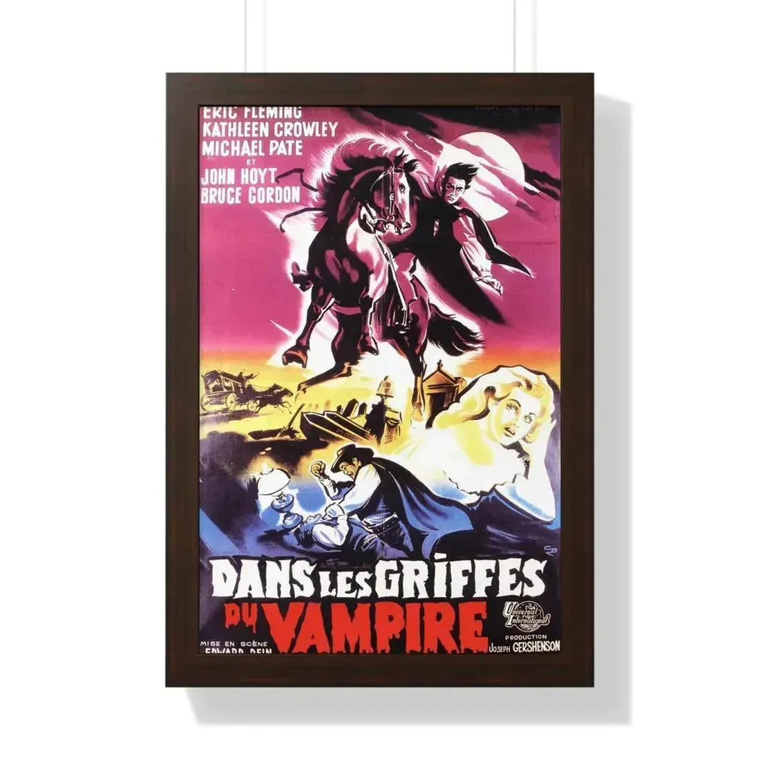 CURSE OF THE UNDEAD (FRENCH) 1959 - Framed Movie Poster 16″ x 24″ Walnut - The Sticker Space