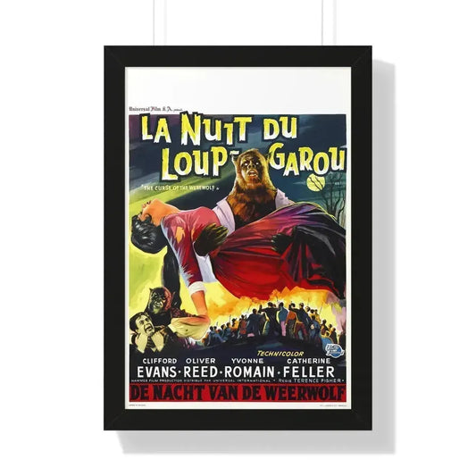 CURSE OF THE WEREWOLF (BELGIAN) 1961 - Framed Movie Poster 16″ x 24″ Black - The Sticker Space