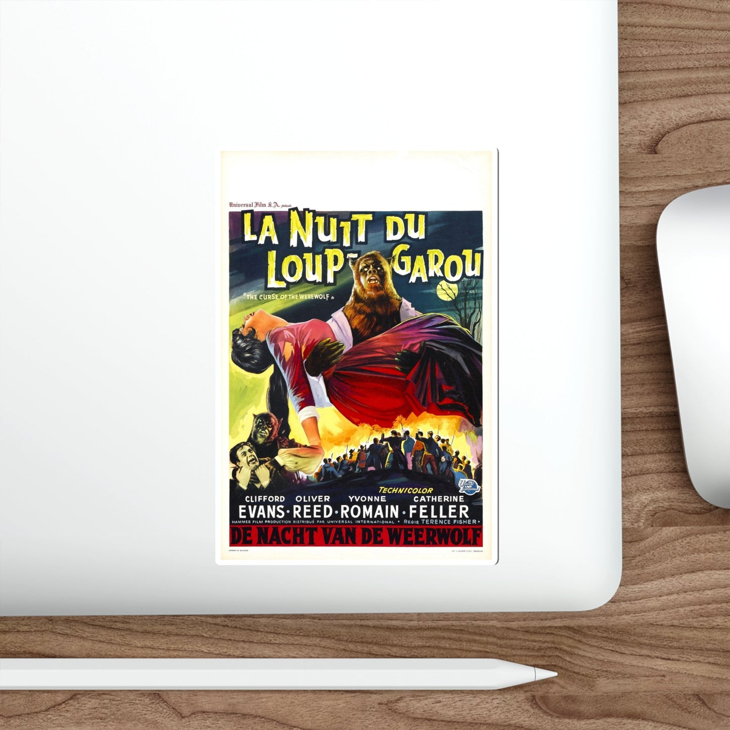 CURSE OF THE WEREWOLF (BELGIAN) 1961 Movie Poster STICKER Vinyl Die-Cut Decal-The Sticker Space