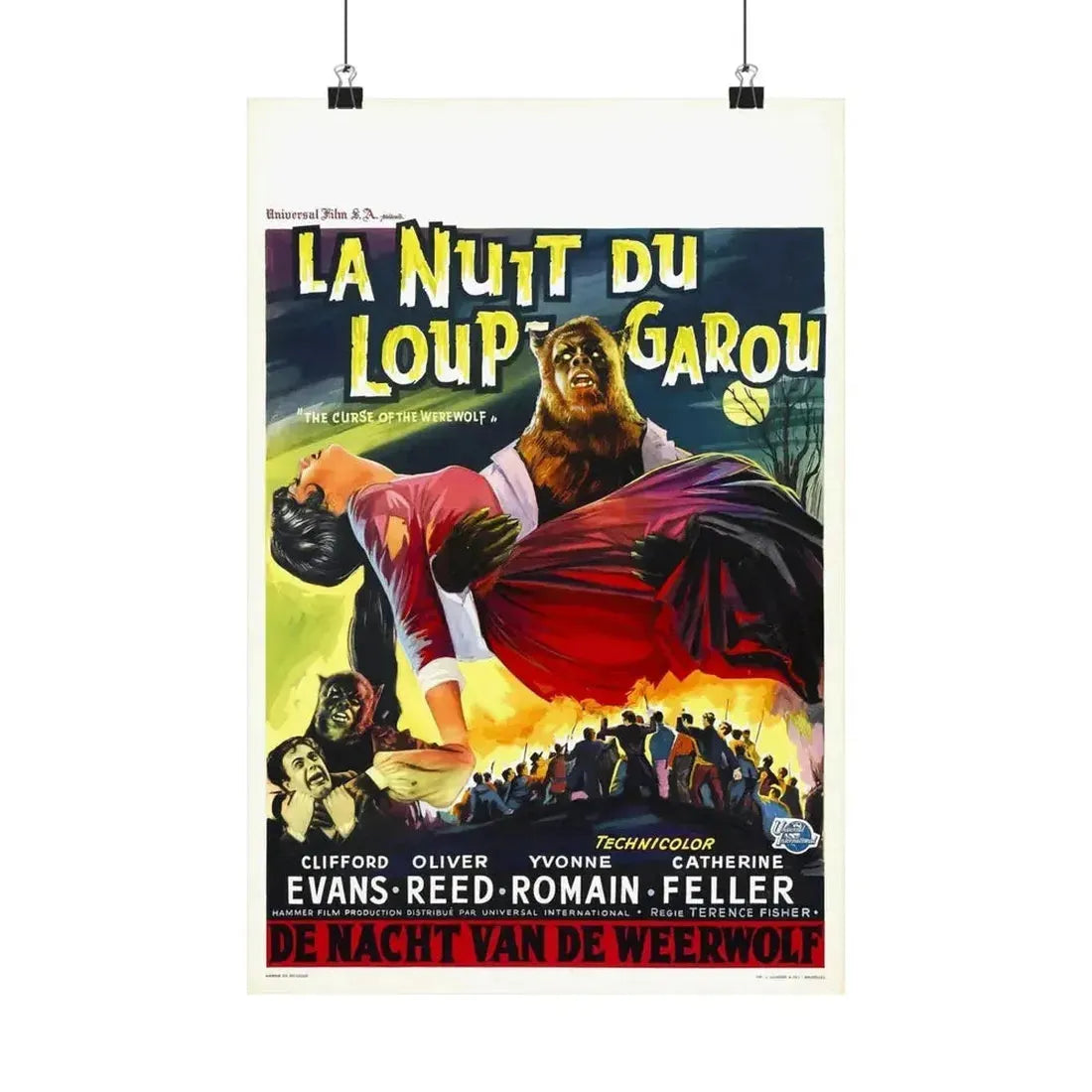 CURSE OF THE WEREWOLF (BELGIAN) 1961 - Paper Movie Poster - The Sticker Space