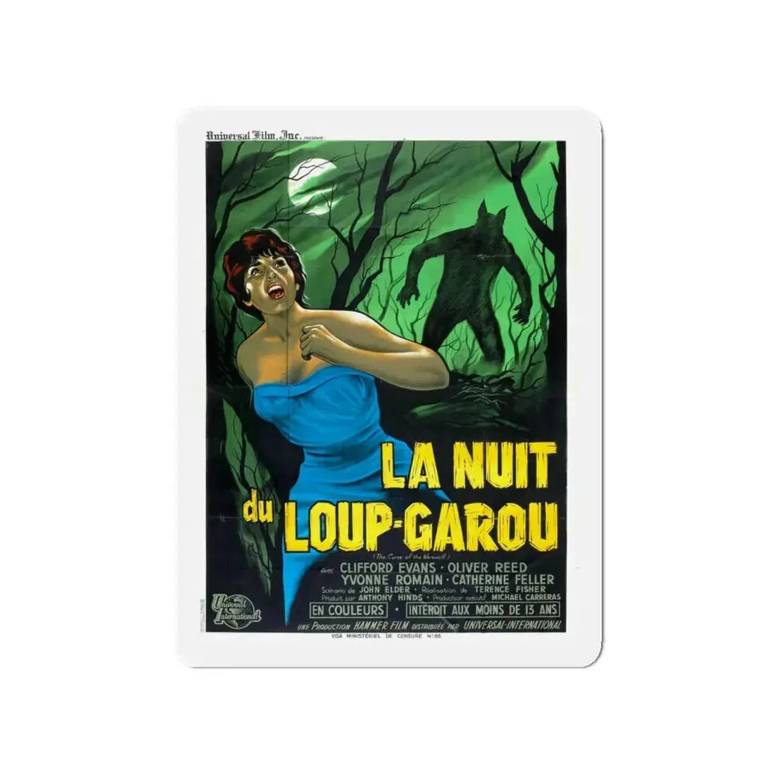 CURSE OF THE WEREWOLF (FRENCH) 1961 Movie Poster - Refrigerator Magnet 4 Inch - The Sticker Space