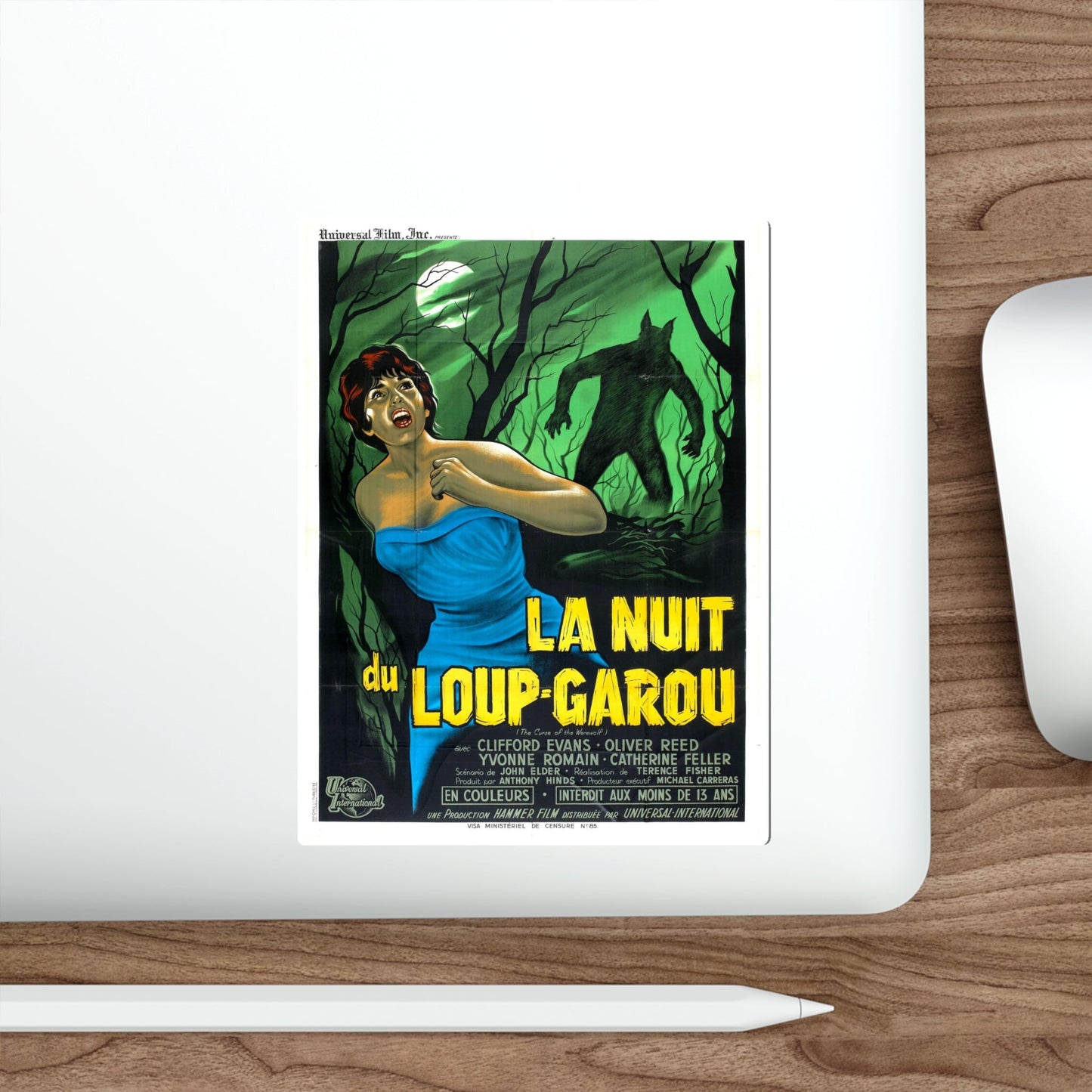 CURSE OF THE WEREWOLF (FRENCH) 1961 Movie Poster STICKER Vinyl Die-Cut Decal-The Sticker Space