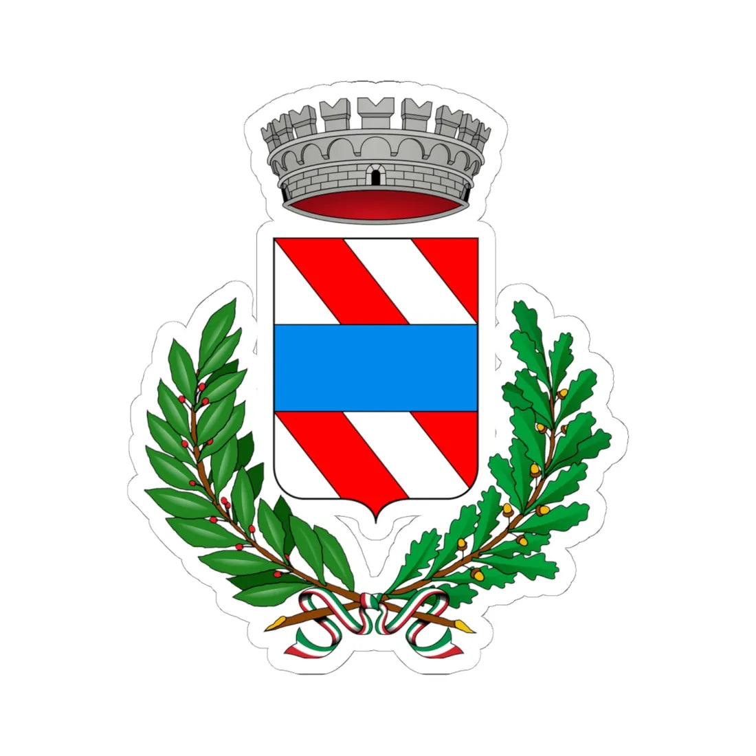 Cursolo-Orasso-Stemma (Italy) (Coat of Arms) STICKER Vinyl Kiss-Cut Decal 6 Inch White - The Sticker Space