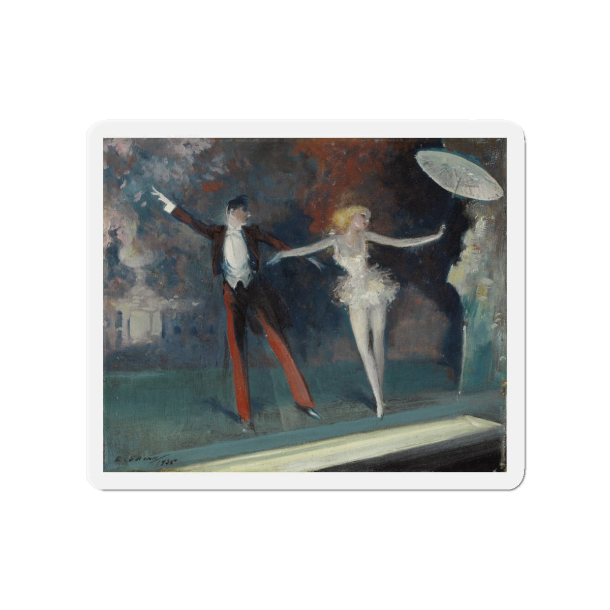 Curtain Call, 1925 (Magazine Illustration) Refrigerator Magnet-4" x 4"-The Sticker Space