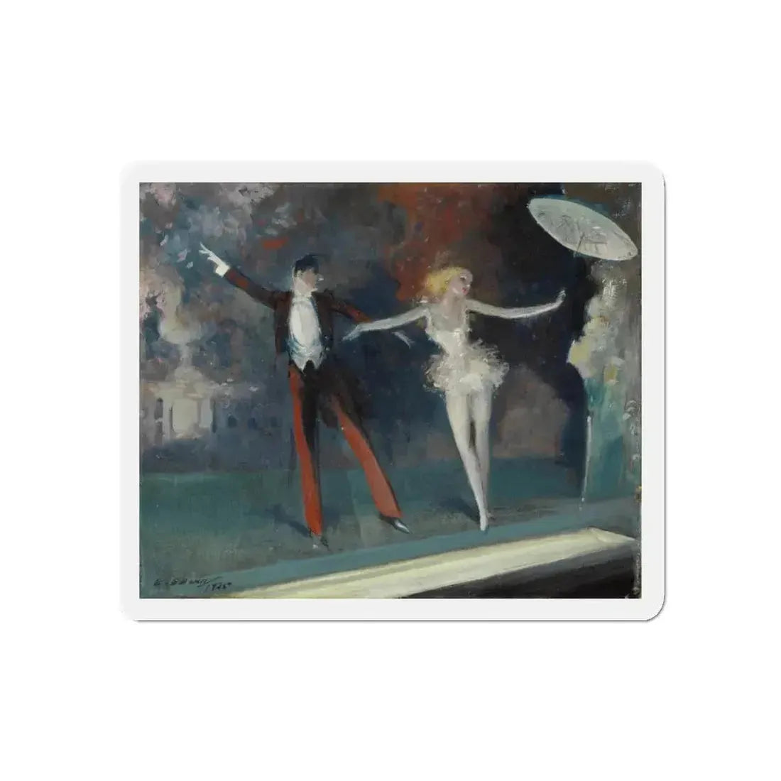 Curtain Call, 1925 (Magazine Illustration) Refrigerator Magnet 6 Inch - The Sticker Space